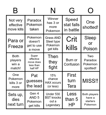 Then we fight bingo Rich Shiny Feet Bingo Card