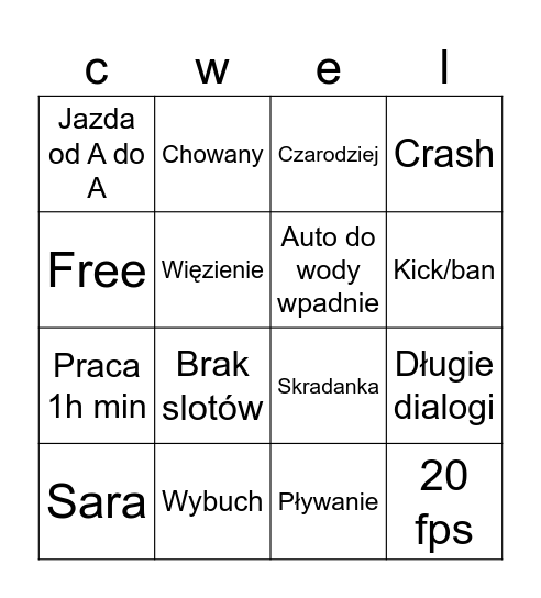 4bug event Bingo Card