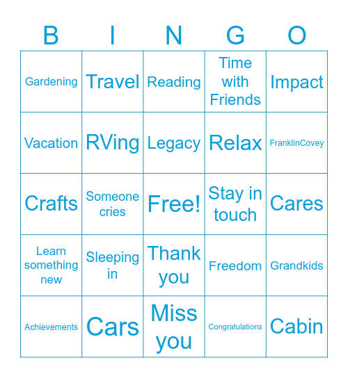 Patty Johnson: Career in Crescendo Bingo Card