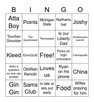 George Bingo ECON110 LU Bingo Card