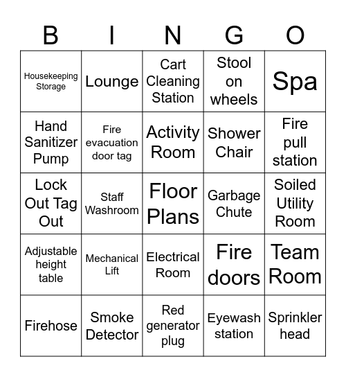 Orientation Bingo Card
