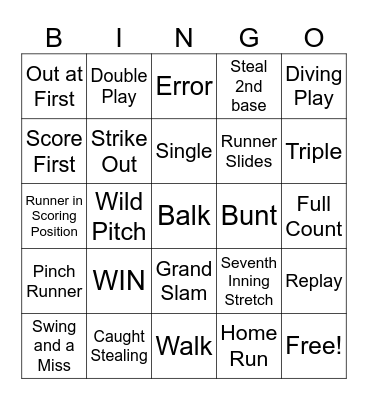 LONGWOOD BASEBALL Bingo Card