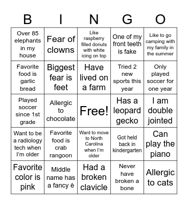 Fun Soccer Facts Bingo Card