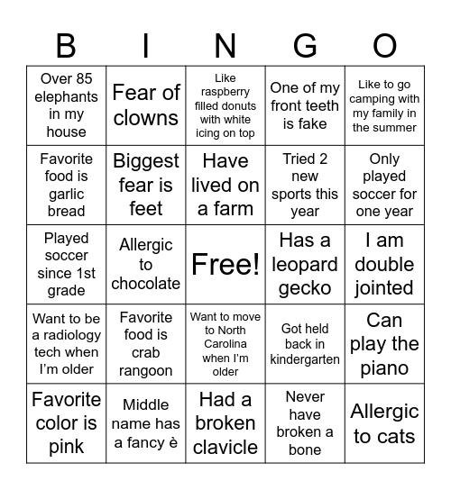 Fun Soccer Facts Bingo Card
