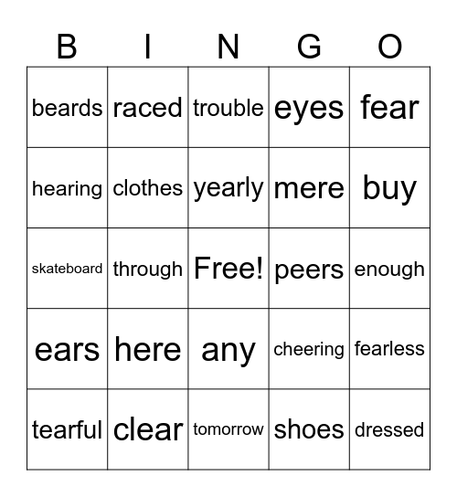 ECRI BINGO Card