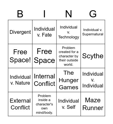 Conflict Type BINGO Card