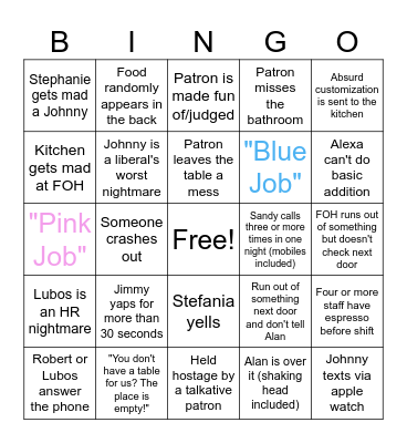 Poor Italian Bingo Card