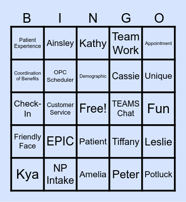 PATIENT ACCESS WEEK Bingo Card