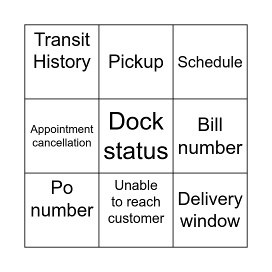 Hub Group Bingo! Bingo Card