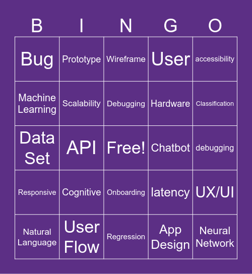 AI & App Design Bing Bingo Card