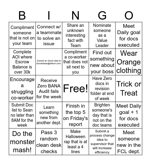 Spooktacular Bingo! Bingo Card