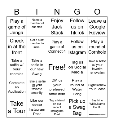 The Quarters Bingo Card