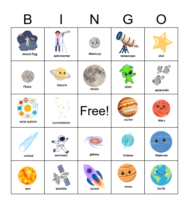 SPACE BINGO Card