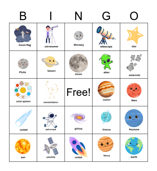 SPACE BINGO Card