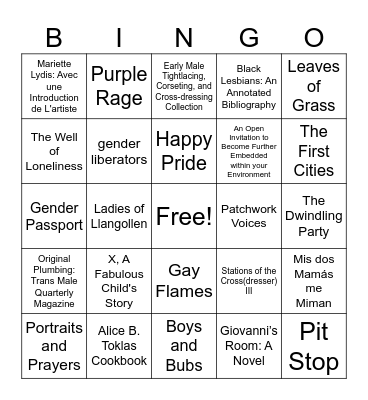 Drag Show Bingo Card