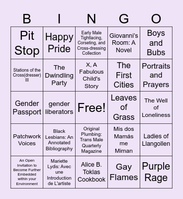 Drag Show Bingo Card