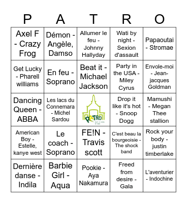 Bingo Blind Test Bingo Card