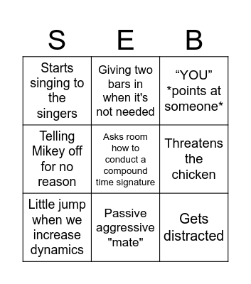 SEB BINGO Card