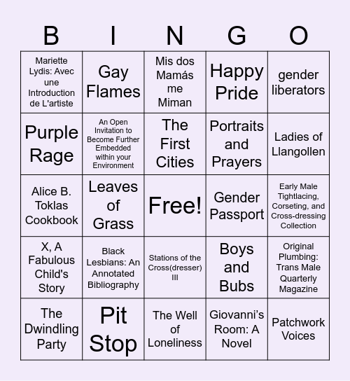 Drag Show Bingo Card