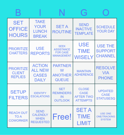CASE MGMT BINGO Card