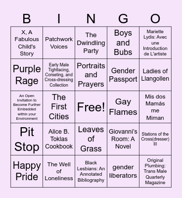 Drag Show Bingo Card