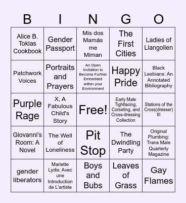 Drag Show Bingo Card