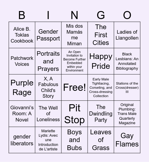 Drag Show Bingo Card