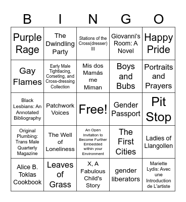 Drag Show Bingo Card