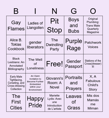 Drag Show Bingo Card