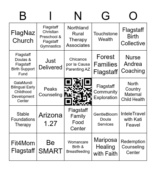MoCo Resource Fair 2025 Bingo Card