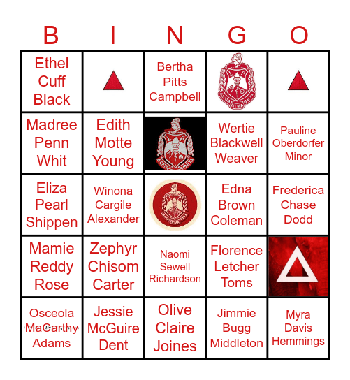 DELTA SIGMA THETA  FOUNDERS BINGO Card