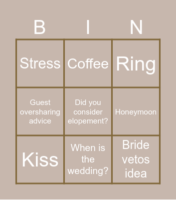 Josh & Alyssa Bingo Card