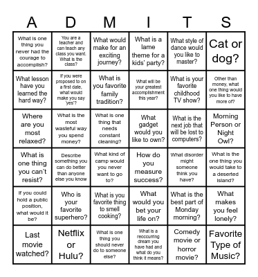 FRE - Patient Access Week! Bingo Card