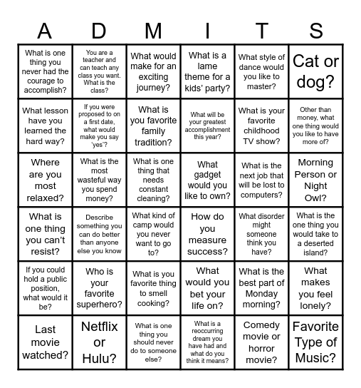 FRE - Patient Access Week! Bingo Card