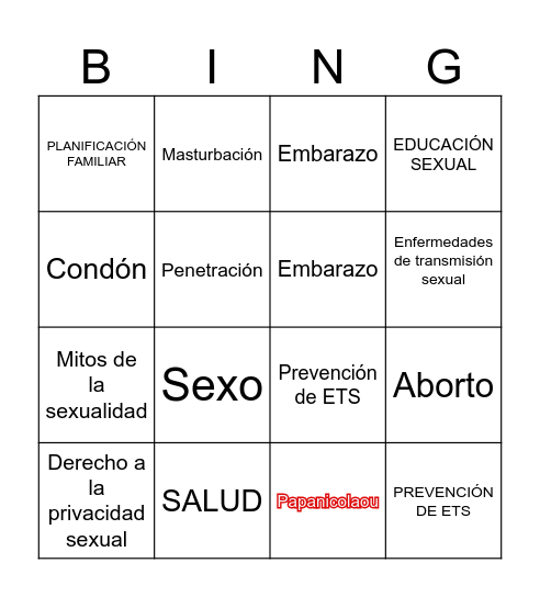 DERECHOS SEXUALES Bingo Card