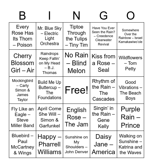 Spring Bingo Card
