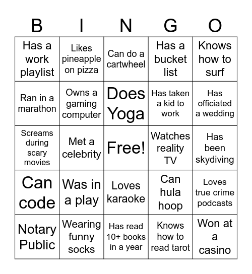 Jamboree Bingo Card 1 Bingo Card