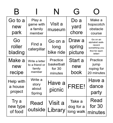 Spring Break Bingo 2025! Bingo Card