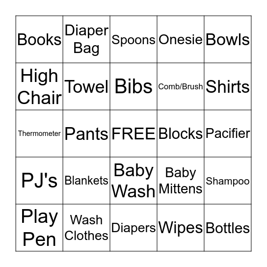 BABY C BINGO Card