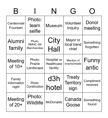 Roadshow 2025 Bingo Card