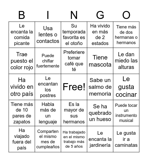 Celebrando a la mujer Bingo Card