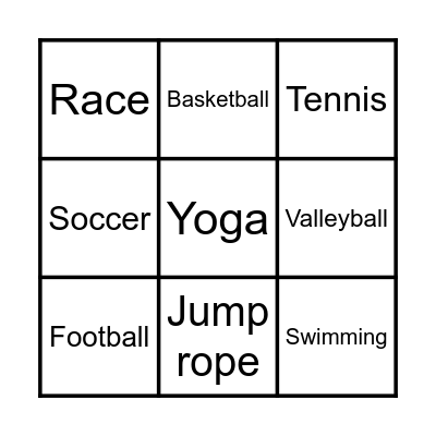 Sporty Sam’s Super School Day Bingo Card