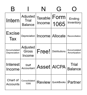 Accounting Bingo Card