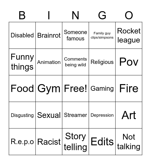 Insta bingo Card