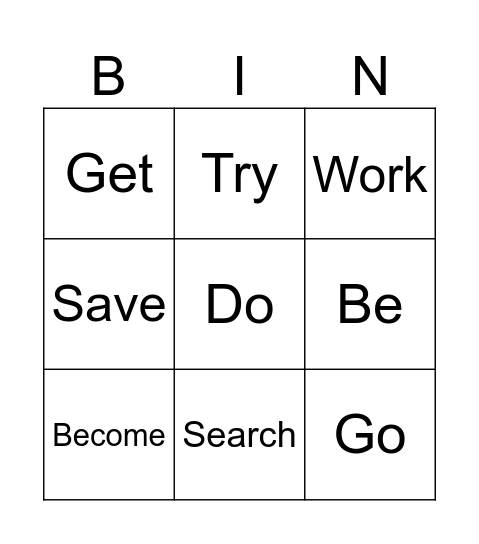 Past Perfect Bingo Card