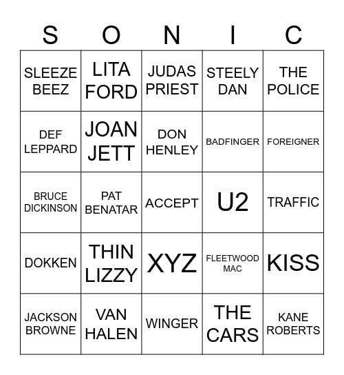Coyotes' Show Radio BINGO Card