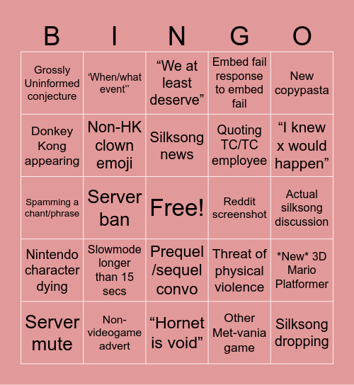 April 2nd copium Bingo Card