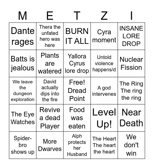 Into the fire for real this time Bingo Card