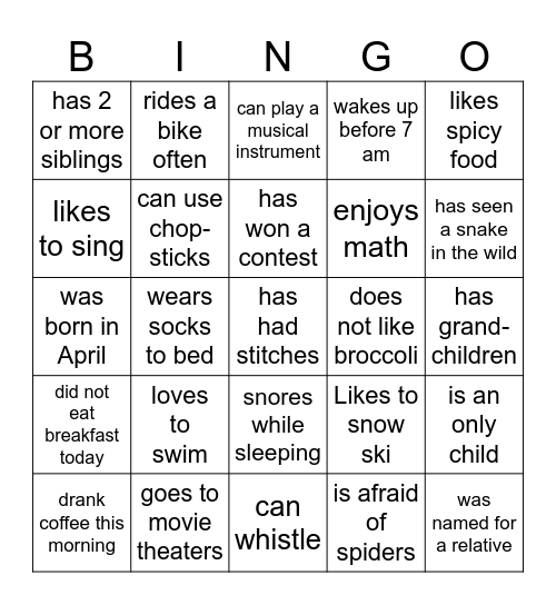 FIND SOMEONE WHO... Bingo Card