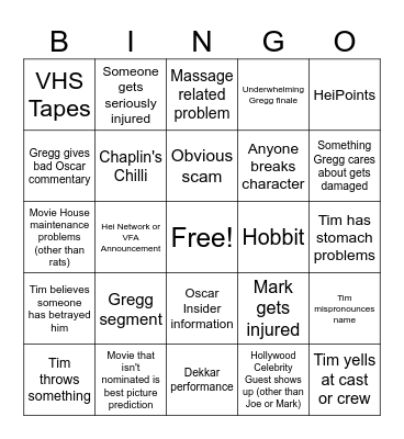 2025 On Cinema Bingo Card